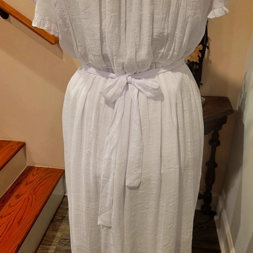 NWT 2X White Ruffly Dress - Picture 8 of 11
